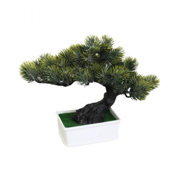 Enfeite decorativo vaso bonsai 20x25cm