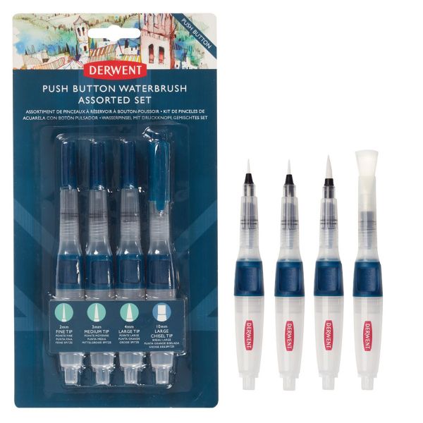 KIT PINCEL DE RESERVATÓRIO DE ÁGUA WATERBRUSH COM BOTÃO