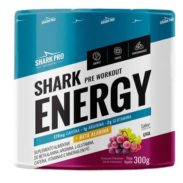 Pré Treino Shark Energy Pote 300g Shark Pro