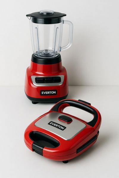 A - Liquidificador de alta potência - Tradicional + Sanduicheira Grill - Marca Everton ®