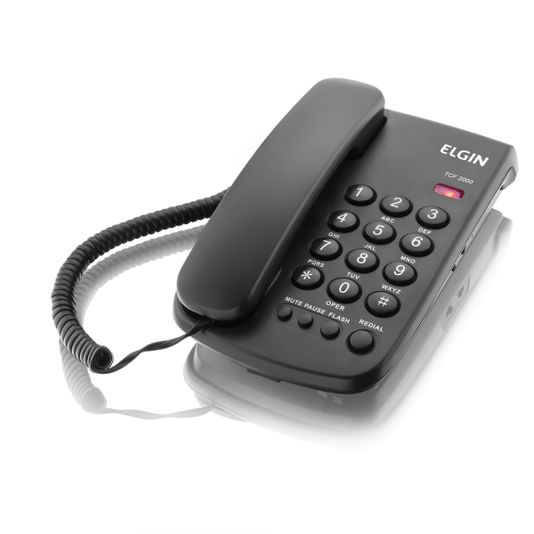 Telefone de mesa com fio preto TCF 2000 ELGIN