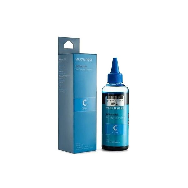 Tinta para Cartucho HP Cyan 100ml Multilaser - RF002 - Vendido Unitário