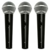 KIT c/ 3 Microfones Dinâmico LS50K3 Preto LESON