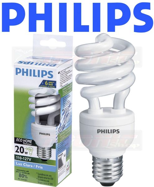 Lâmpadas Philips Eletrônica Espiral 20w Branca 127v