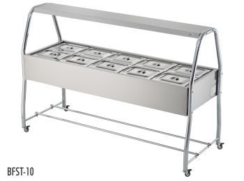 Buffet térmico frio 10 cubas - Linha Standard