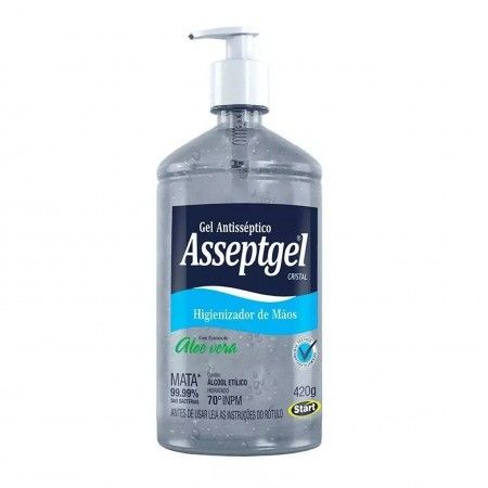 Álcool Gel Asseptgel 420 Gr Dosador Proteção Alcool Gel