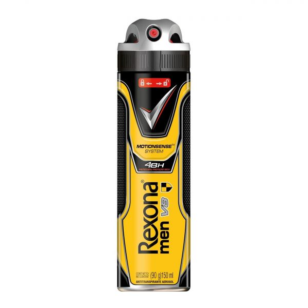 Desodorante Antitranspirante Aerosol Rexona Men V8 90g - 03 unidades