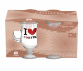 CONJUNTO DE CANECAS PARA CAPUCCINO I LOVE COFFEE 4 PEÇAS