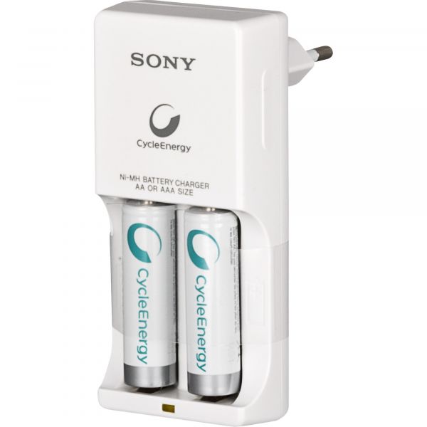 Carregador de Pilha com 2 Pilhas AA 1000mAh BCG34HW2 Bivolt Branco SONY